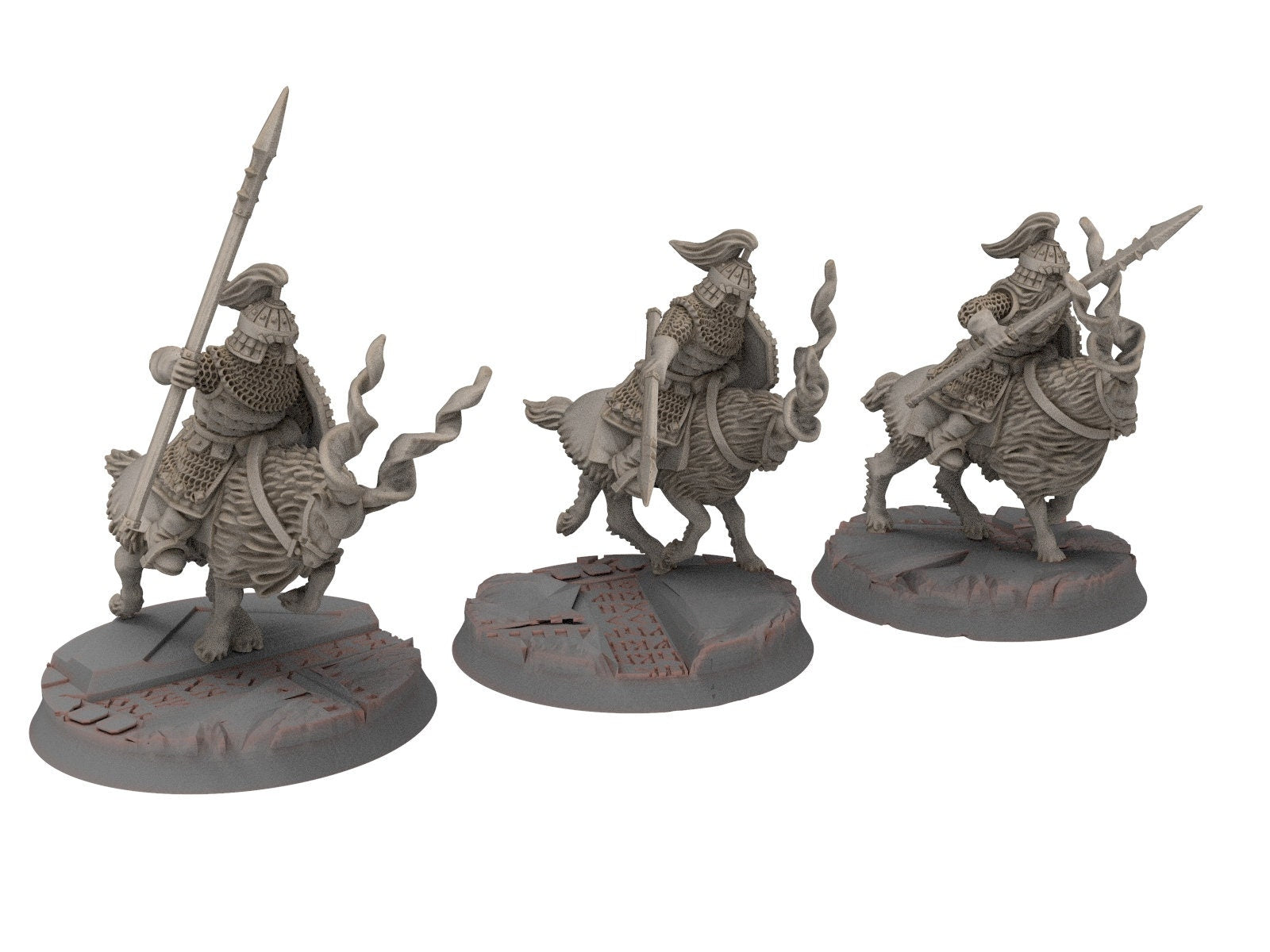 Dwarves - Mountain Goat Riders with spears shield, The Dwarfs of The Mountains, for Lotr, modular customisable posable Medbury miniatures