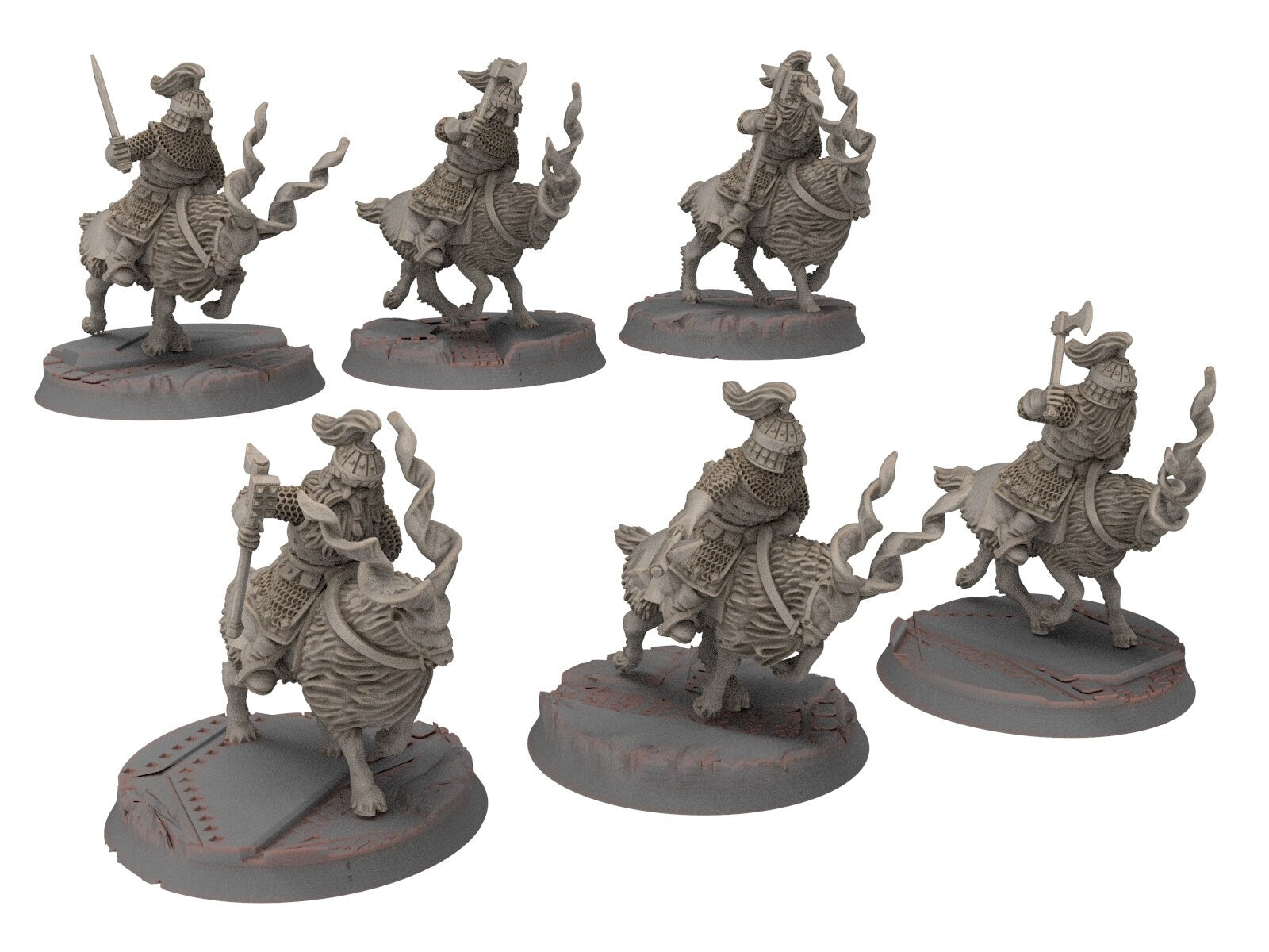 Dwarves - Mountain Goat Riders Banner bearer, The Dwarfs of The Mountains, for Lotr, modular customisable posable Medbury miniatures