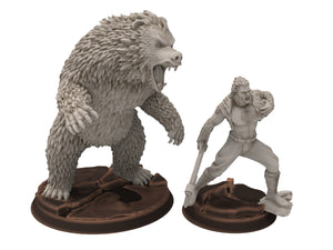 Bearnings - Bearn human and Bear form, Middle rings miniatures for wargame D&D, Lotr...
