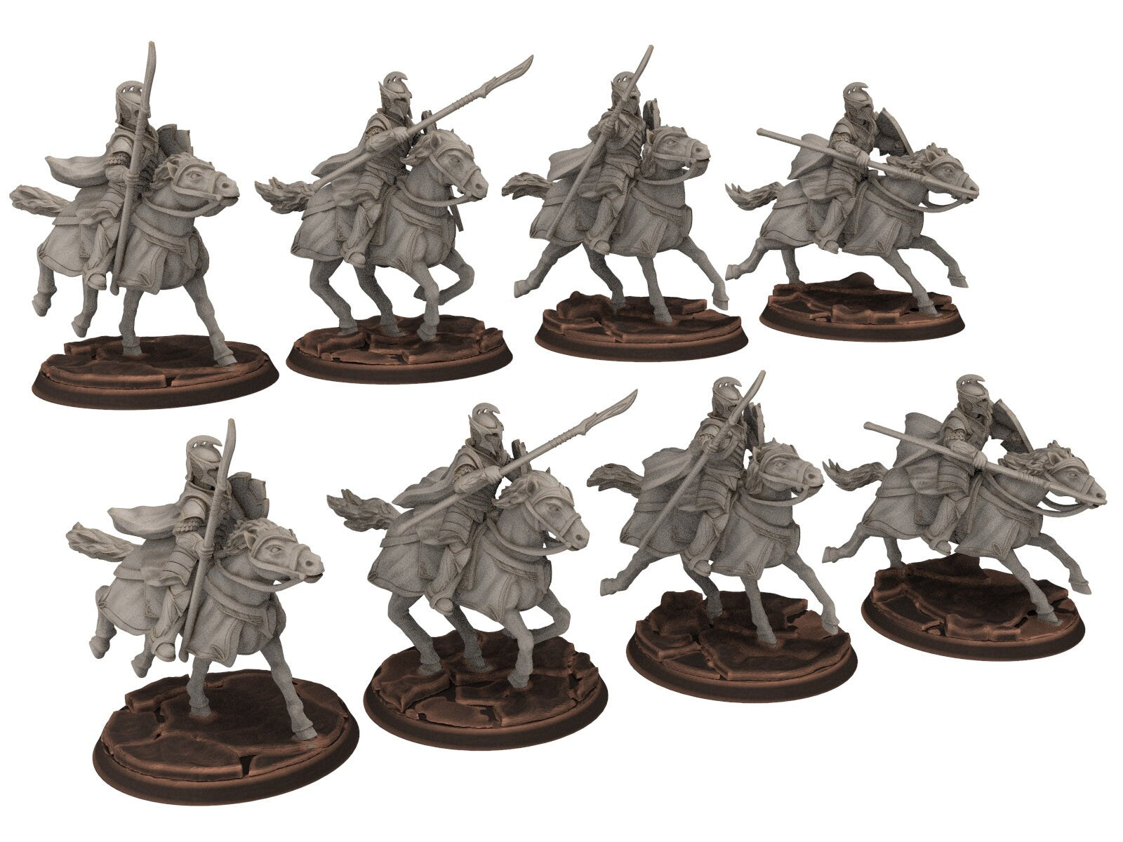 Rivandall - King guards cavalry, elves from the West, Middle rings for wargame D&D, Lotr... Modular convertible miniatures Quatermaster3D