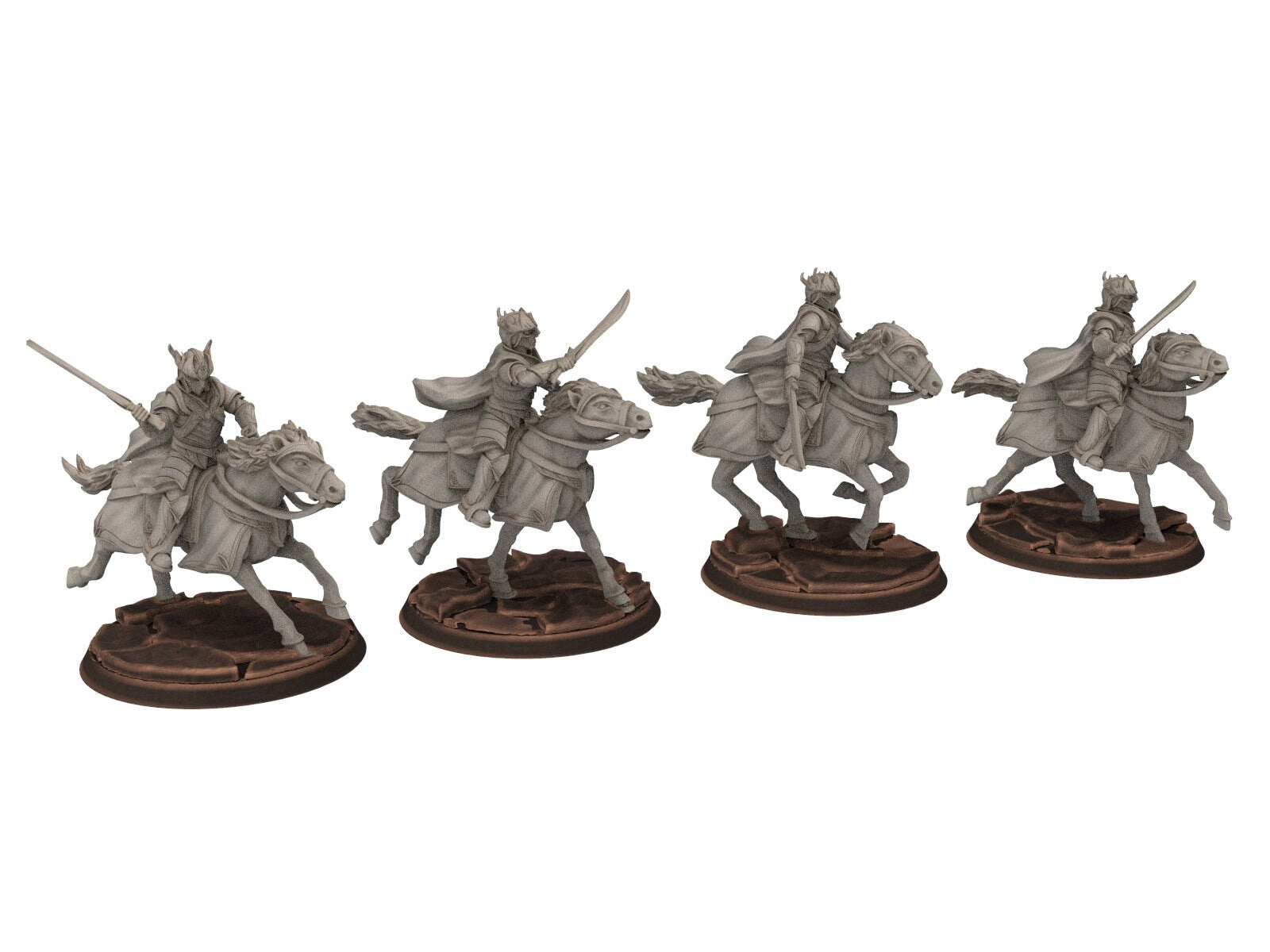 Darkwood - Armoured Wood elves Cavalry, Middle rings for wargame D&D, Lotr... Personnalisable Modular convertible miniatures Quatermaster3D