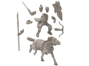 Darkwood - Armoured Wood elves Cavalry of Galad people, Middle rings for wargame D&D, Lotr... Modular convertible miniatures Quatermaster3D