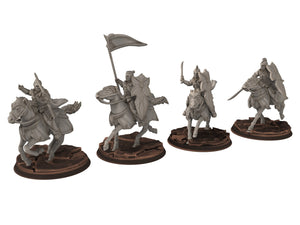 Darkwood - Armoured Wood elves Cavalry of Galad people, Middle rings for wargame D&D, Lotr... Modular convertible miniatures Quatermaster3D