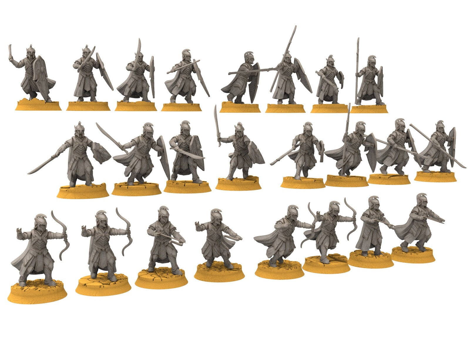 Rivandall - Elf Captain, Last elves from the West, Middle rings for wargame D&D, Lotr... Modular convertible miniatures Quatermaster3D