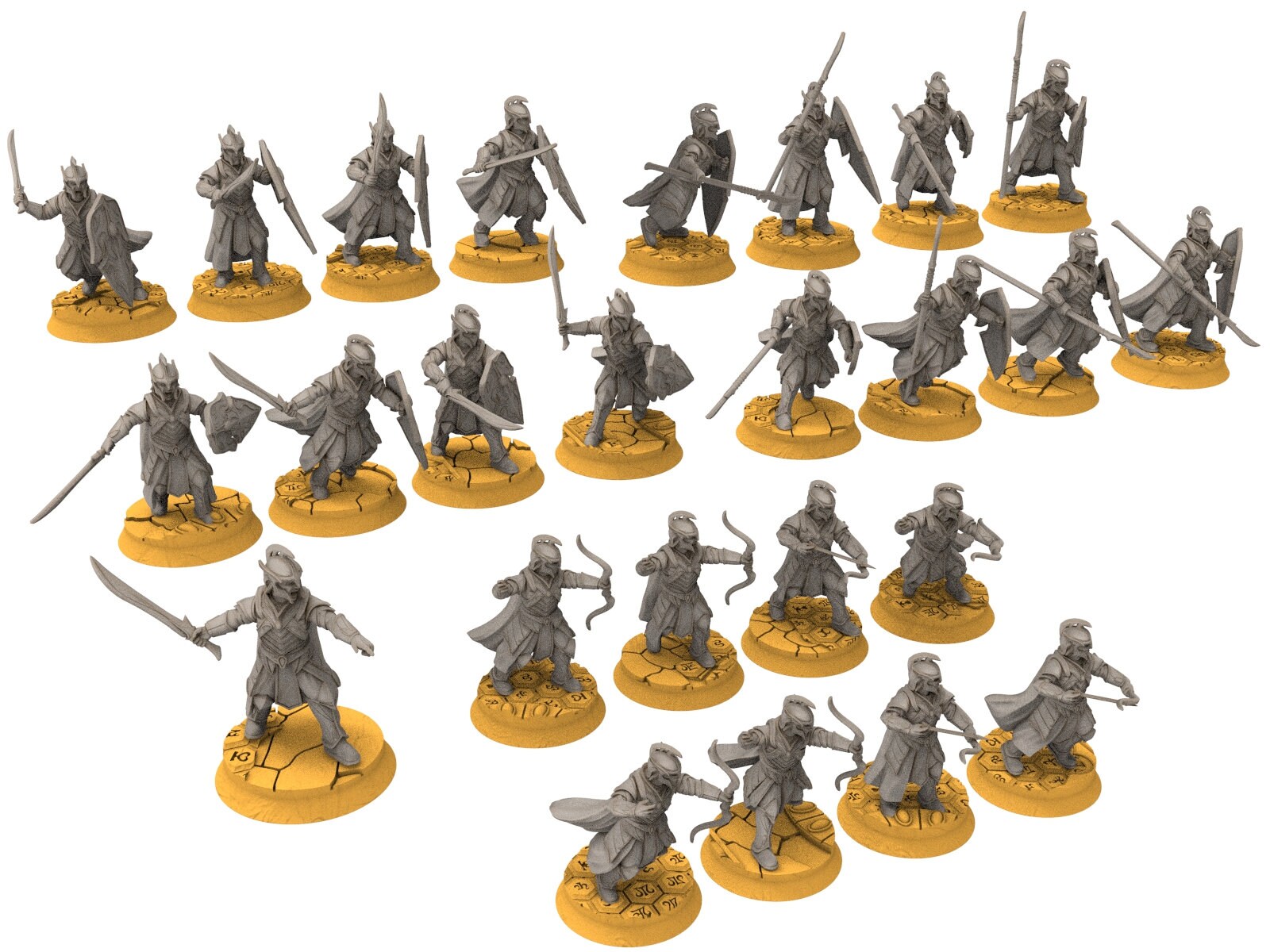 Rivandall - Shield wall Elf, Last elves from the West, Middle rings for wargame D&D, Lotr... Modular convertible miniatures Quatermaster3D