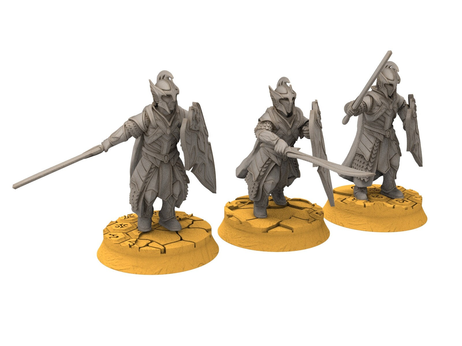 Rivandall - Kingguard Swordman, elves from the West, Middle rings for wargame D&D, Lotr... Modular convertible miniatures Quatermaster3D