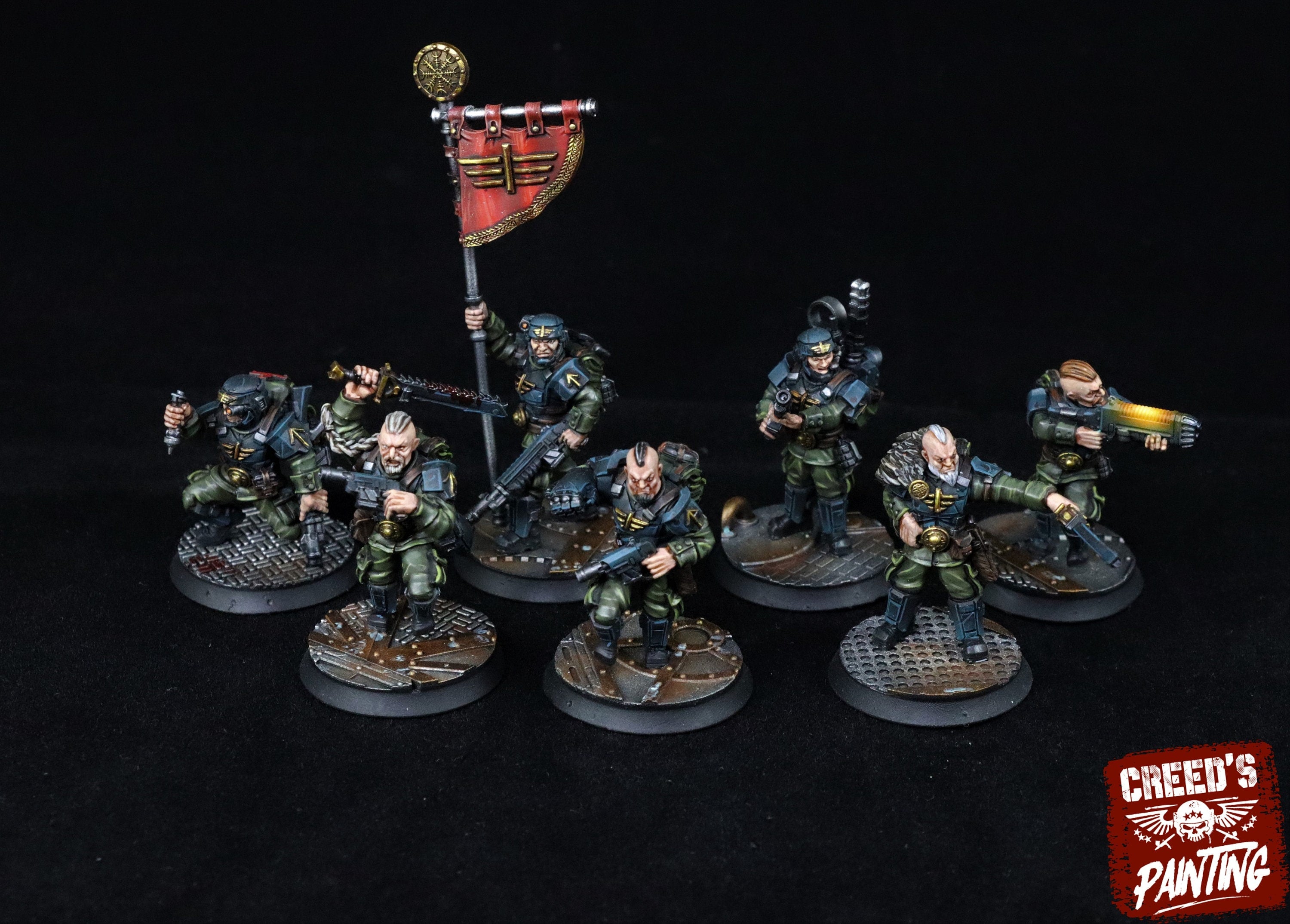 Rundsgaard - Command Squad and Officers, imperial infantry, post-apocalyptic empire, usable for tabletop wargame.