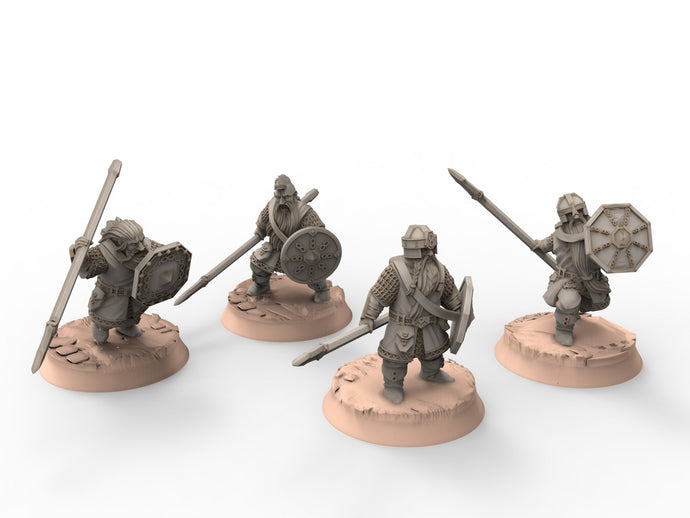 Dwarves - Kalak Spearmen, The Dwarfs of The Mountains, for Lotr, Khurzluk Miniatures