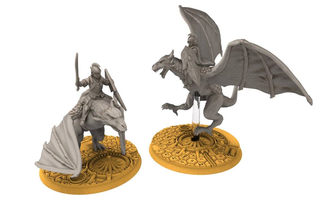 Rivandall - Wyvern riders with swords, Last elves from the West, Elf Middle rings for wargame D&D, Lotr... Modular convertible miniatures 