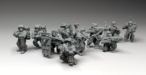 Imperial Army -Snow Troopers Heavy Weapons, imperial infantry, post apocalyptic empire, modular miniatures usable for tabletop wargame.