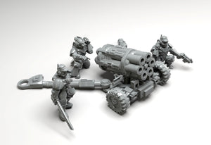 Imperial Army - Missile Launcher, Heavy Support Weapons, infantry, post apocalyptic empire, modular miniatures usable for tabletop wargame.