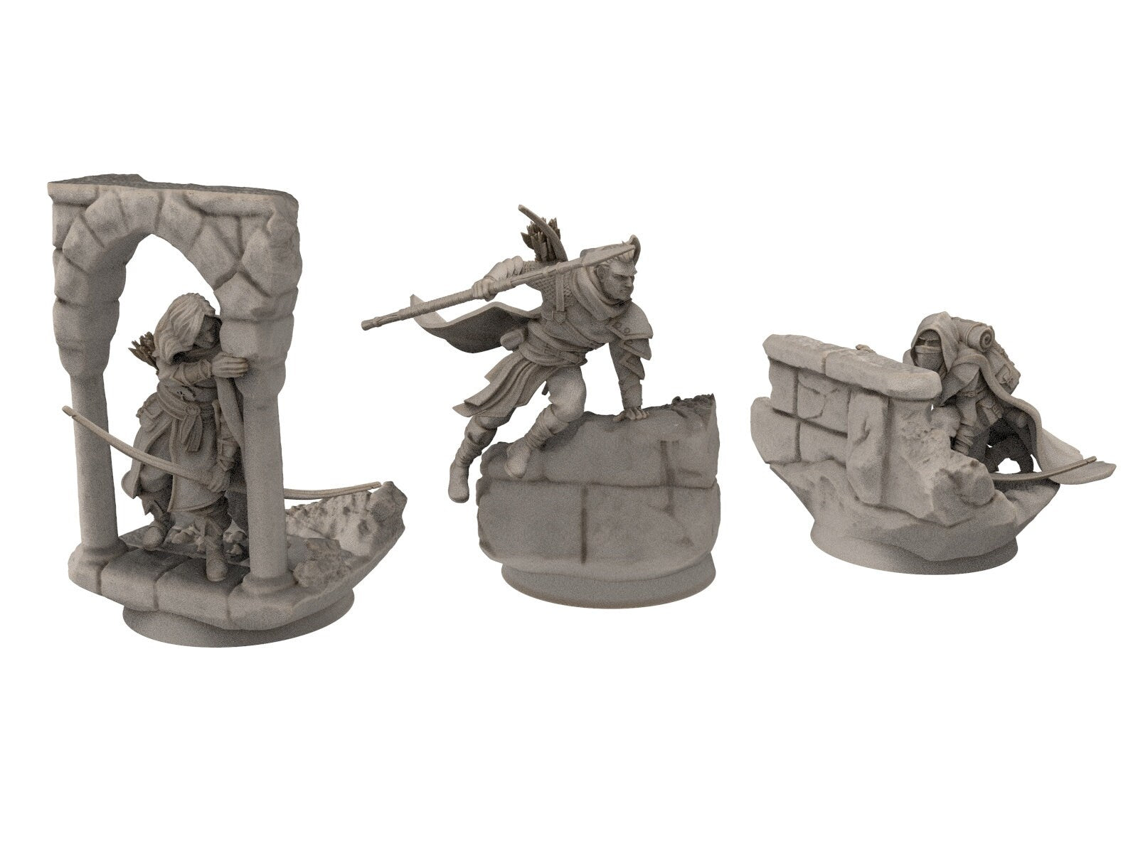 Gandor - Foromir on scenic, defenders of the streets ruins city, middle rings minis for wargame, The Printing Goes Ever On D&D, Lotr...