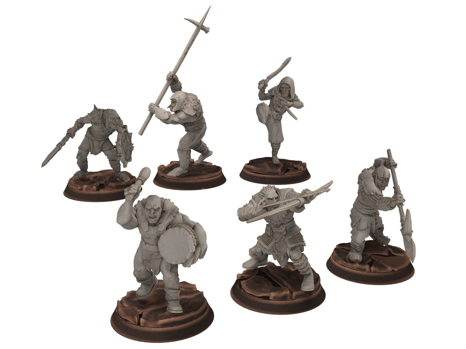 Orcs horde - Assault Orcs, ruined city river warriors warband, Middle rings miniatures for wargame D&D, Lotr... The Printing Goes Ever On