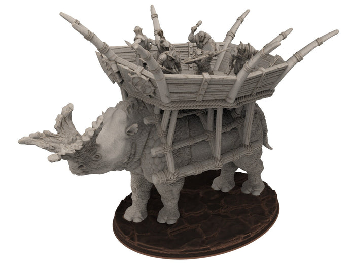 Orcs horde - Horned Beast - Warbeast - Assault Orcs, ruined city, Middle rings miniatures for wargame D&D, Lotr... The Printing Goes Ever On