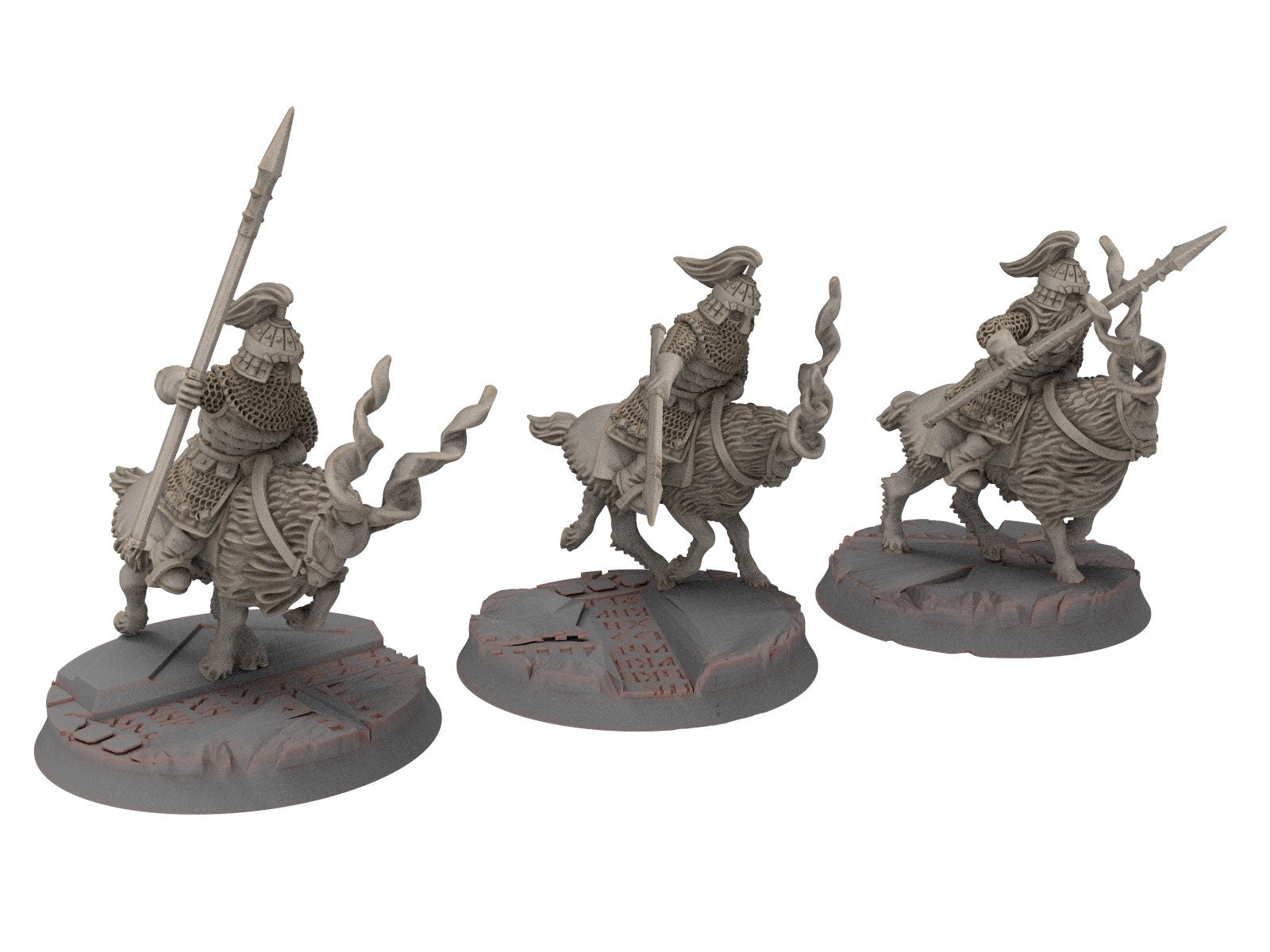 Dwarves - Mountain Goat Riders with spears shield, The Dwarfs of The Mountains, for Lotr, modular customisable posable Medbury miniatures