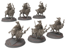 Load image into Gallery viewer, Dwarves - Mountain Goat Riders Banner bearer, The Dwarfs of The Mountains, for Lotr, modular customisable posable Medbury miniatures
