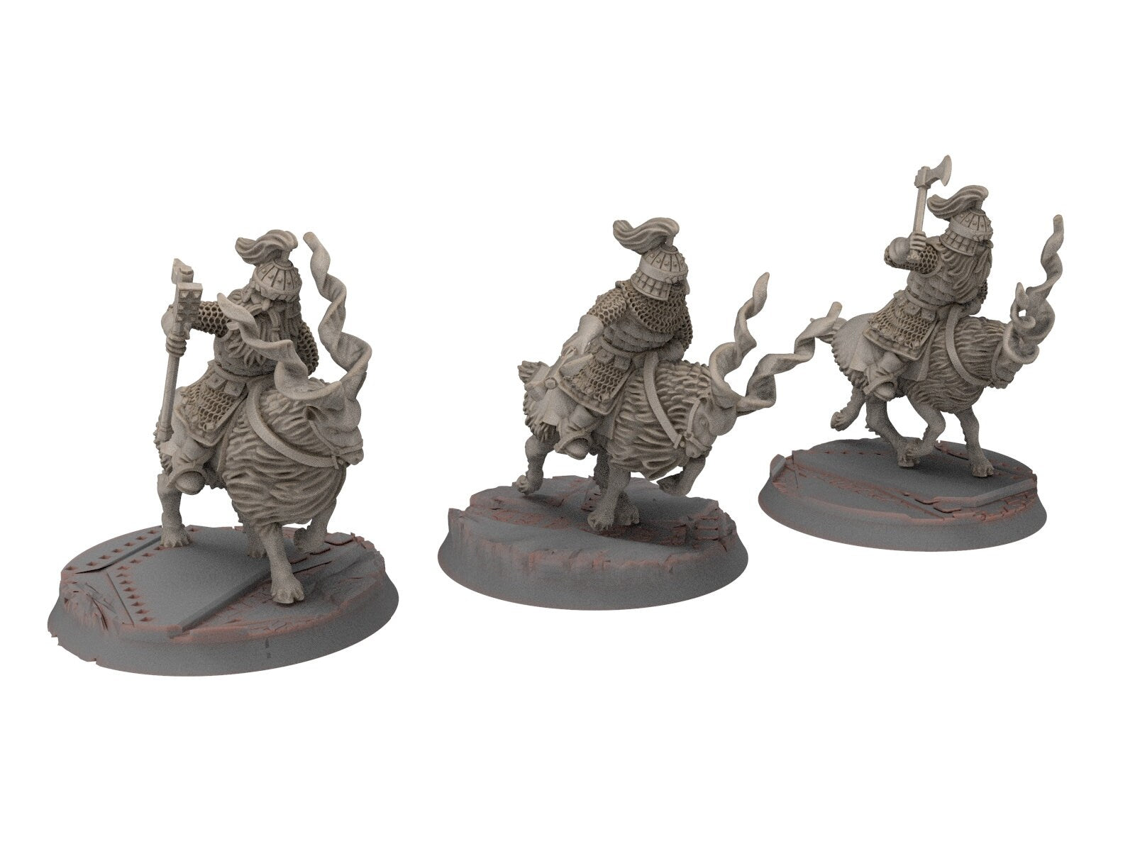 Dwarves - Mountain Goat Riders with Axe Hammer, The Dwarfs of The Mountains, for Lotr, modular customisable posable Medbury miniatures