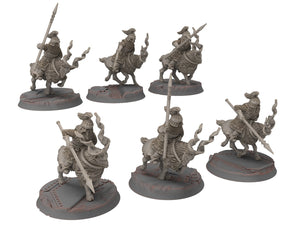 Dwarves - Mountain Goat Riders Banner bearer, The Dwarfs of The Mountains, for Lotr, modular customisable posable Medbury miniatures