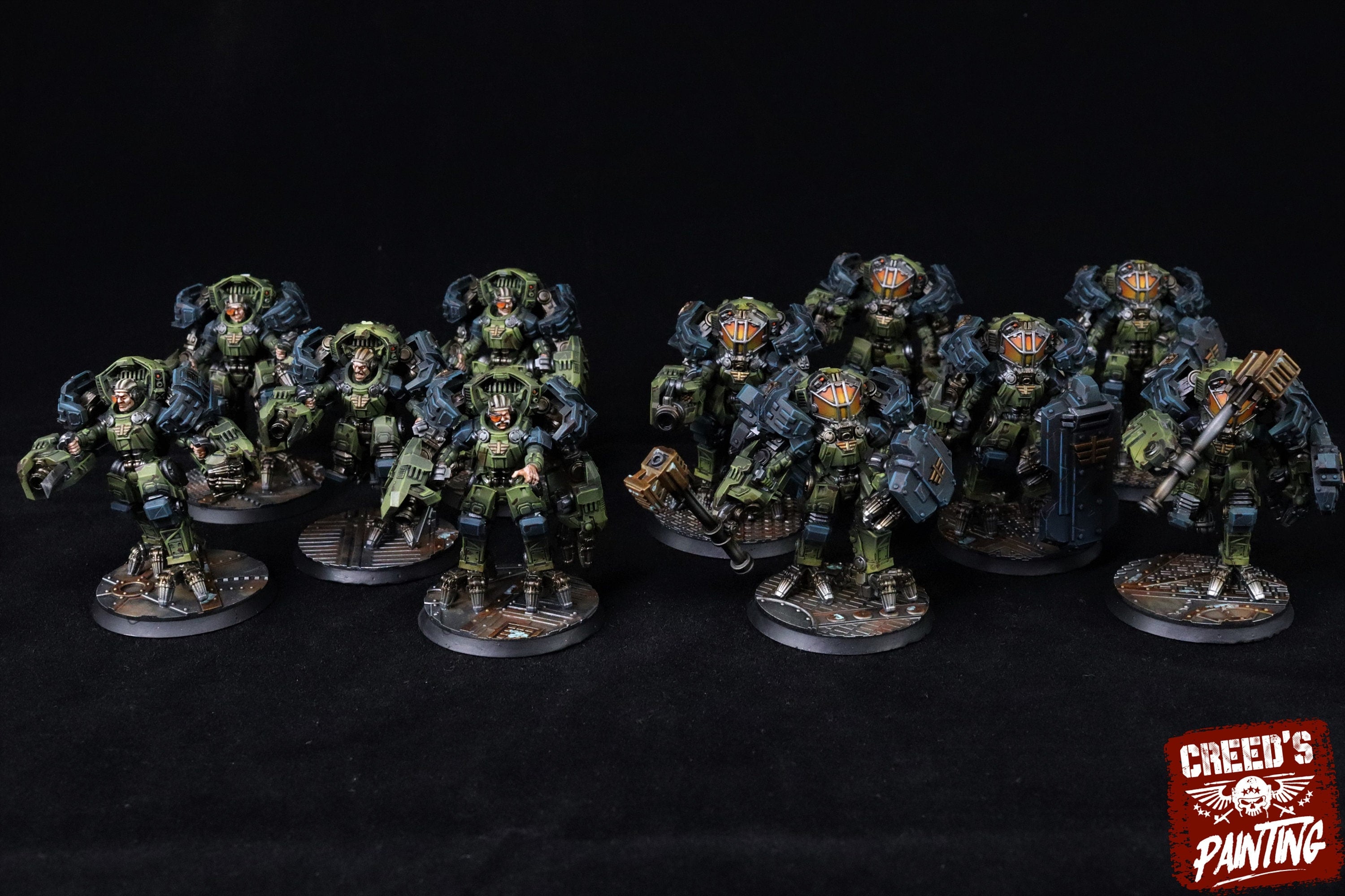 Rundsgaard - Orcus Exosuits, imperial infantry, post-apocalyptic empire, usable for tabletop wargame.