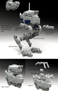 Imperial Army - Vibora patrol bipedal vehicles option Heavy Weapons, post apocalyptic empire, modular miniature usable for tabletop wargame.