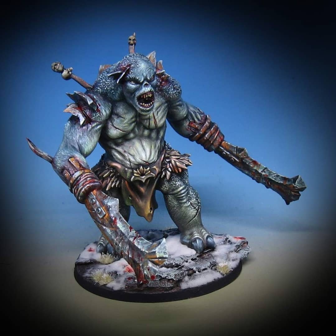 Goblin cave - Mutilated giant mountain troll, Dwarf mine, Middle rings miniatures pour wargame D&D, SDA...