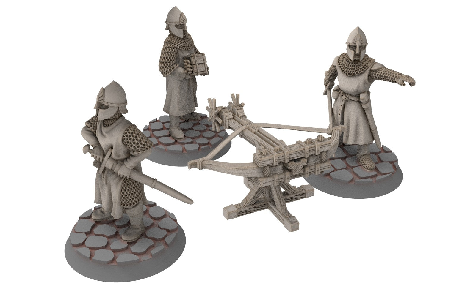 Gandor - Citadel Guard Siege engineer Captain Crew members, Defender of the city wall, miniature for wargame D&D, Lotr... Medbury miniatures