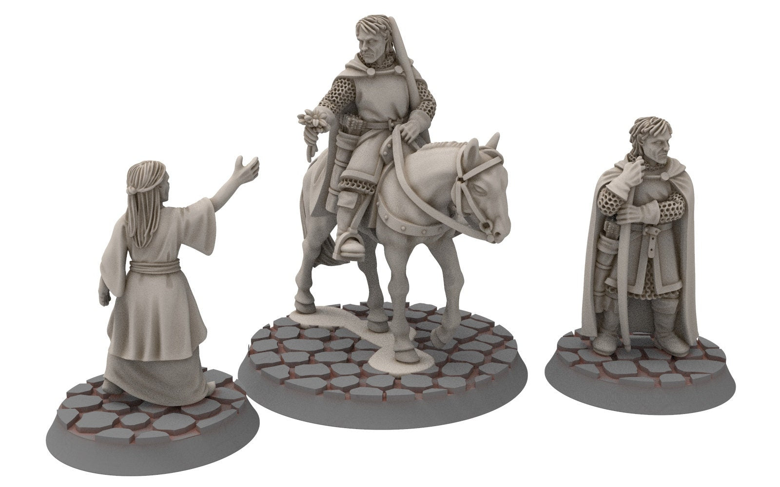 Gandor - Citadel guard Mounted Archers patroll, Defender of the city wall, miniature for wargame D&D, Lotr... Medbury miniatures