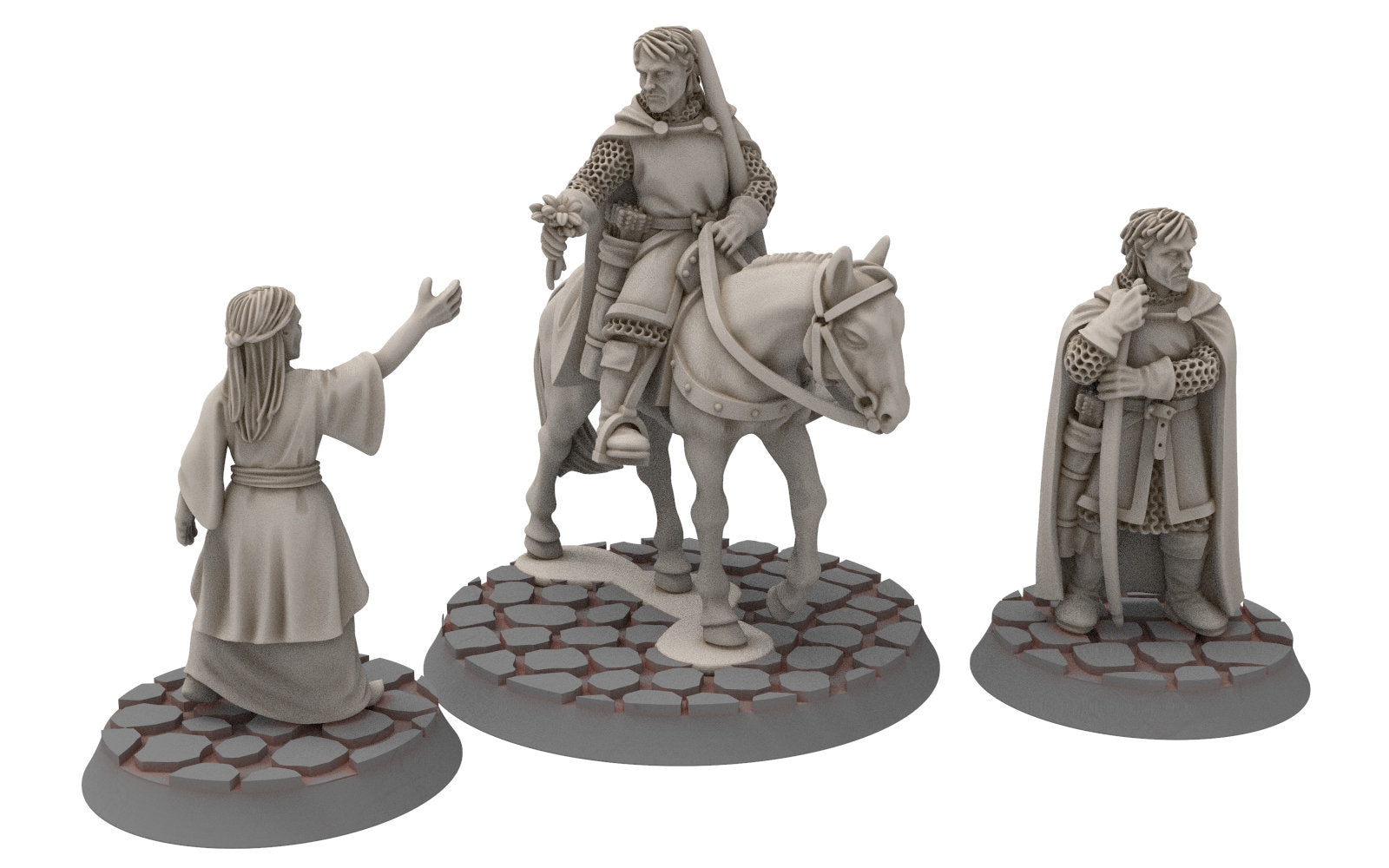 Gandor - Citadel Lady doing flower farewell, Defender of the city wall, miniature for wargame D&D, Lotr... Medbury miniatures