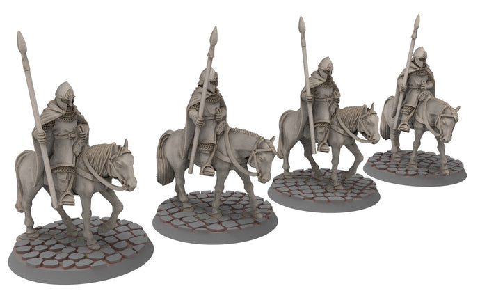Gandor - Citadel guard Lancer Cavalry spearmen, Defender of the city wall, miniature for wargame D&D, Lotr... Medbury miniatures