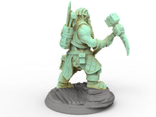 Charger l&#39;image dans la galerie, Dwarves - Hamead Drakemail, Gold seekers miners, for Wargames and Dungeons &amp; Dragons.
