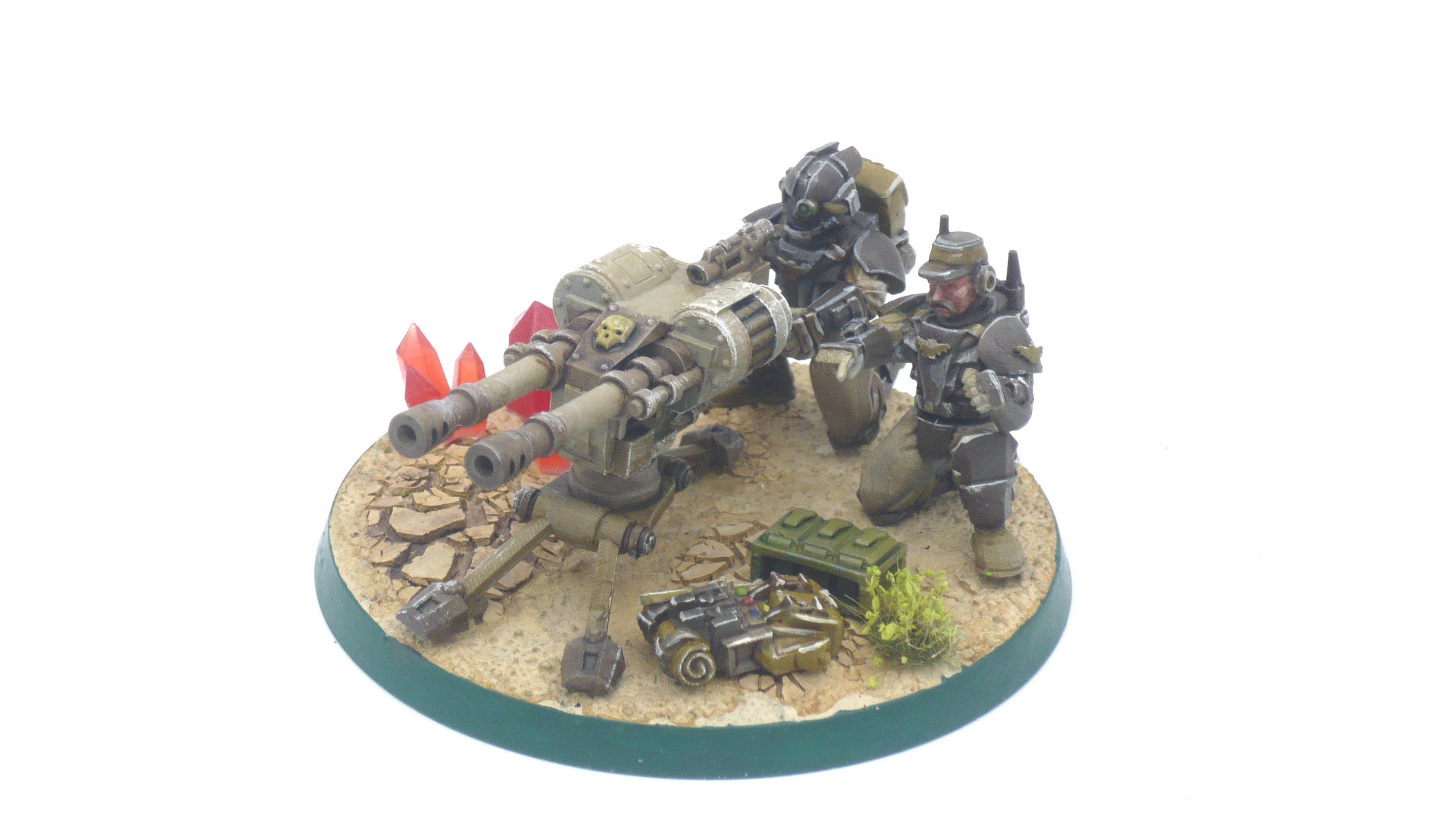 Imperial Army - Lanscannon, Heavy Support Weapons, infantry, post apocalyptic empire, modular miniatures usable for tabletop wargame.