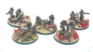 Imperial Army - Mortar Team, Heavy Support Weapons, infantry, post apocalyptic empire, modular miniatures usable for tabletop wargame.