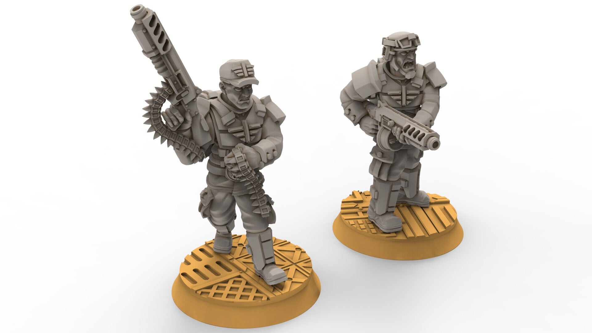 Rundsgaard - Sergeant with Machine Gun, imperial infantry, post-apocalyptic empire, usable for tabletop wargame.