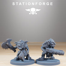 Load image into Gallery viewer, Green Skin - Gobs Berserkers, post apocalyptic empire, usable for tabletop wargame.
