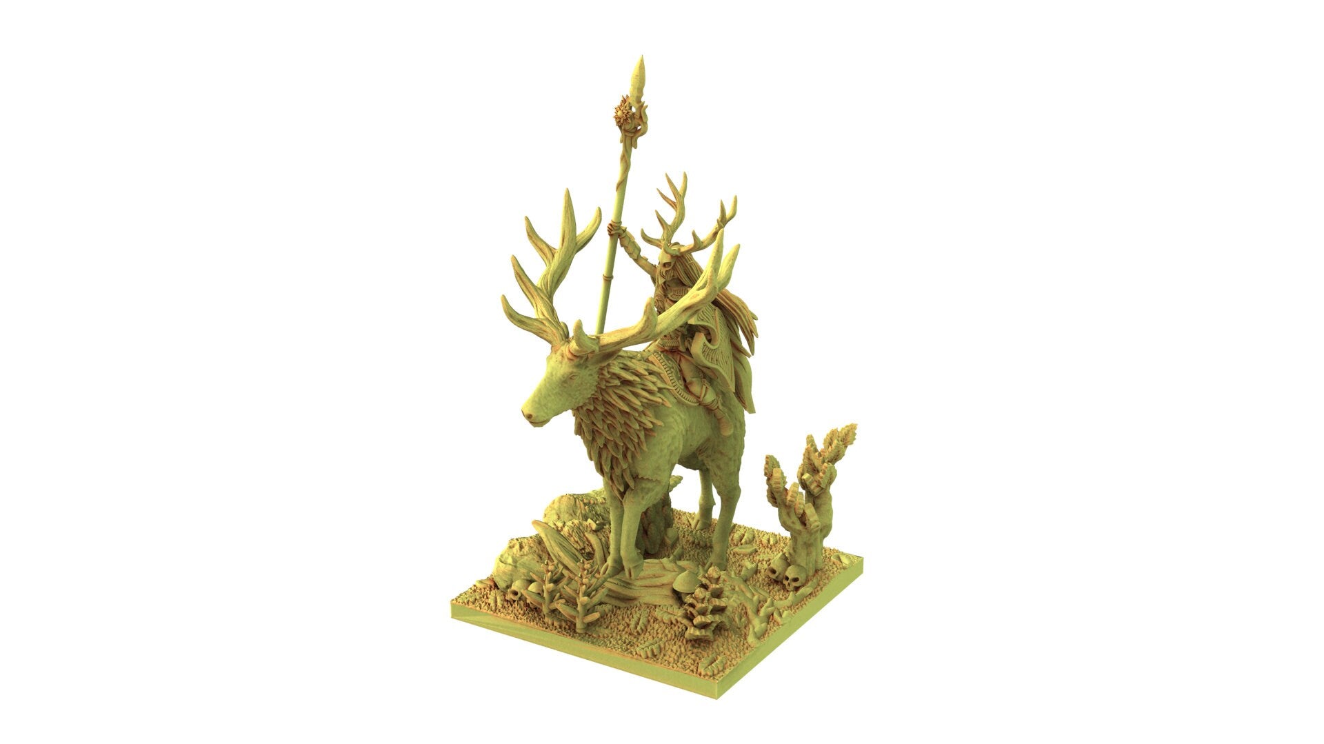 Sylvan Elves - Lord on deer with spear, forest keeper, nature's defender