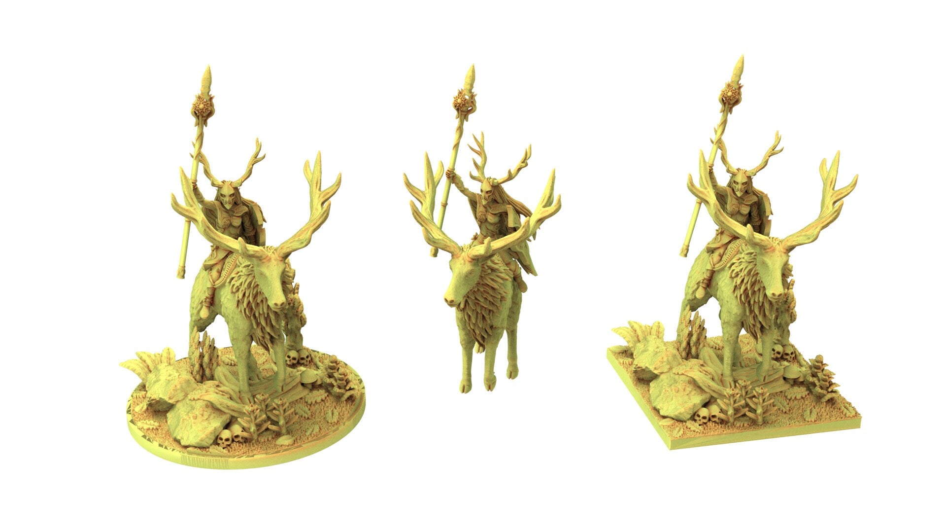 Sylvan Elves - Lord on deer with spear, forest keeper, nature's defender