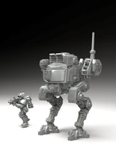 Charger l&#39;image dans la galerie, Imperial Army - Vibora patrol bipedal vehicles option Heavy Weapons, post apocalyptic empire, modular miniature usable for tabletop wargame.
