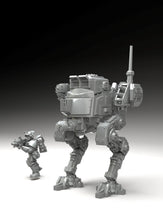 Load image into Gallery viewer, Imperial Army - Vibora patrol bipedal vehicles option Heavy Weapons, post apocalyptic empire, modular miniature usable for tabletop wargame.
