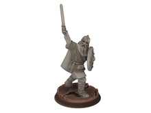 Charger l&#39;image dans la galerie, Wildmen - Wildmen heavy infantry Captain, shields, Dun warriors warband, Middle rings miniatures for wargame D&amp;D, Lotr... Medbury miniatures
