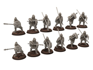 Wildmen - Wildmen heavy infantry Captain, shields, Dun warriors warband, Middle rings miniatures for wargame D&D, Lotr... Medbury miniatures