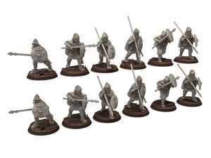 Wildmen - Wildmen heavy infantry spears, shields, Dun warriors warband, Middle rings miniatures for wargame D&D, Lotr... Medbury miniatures