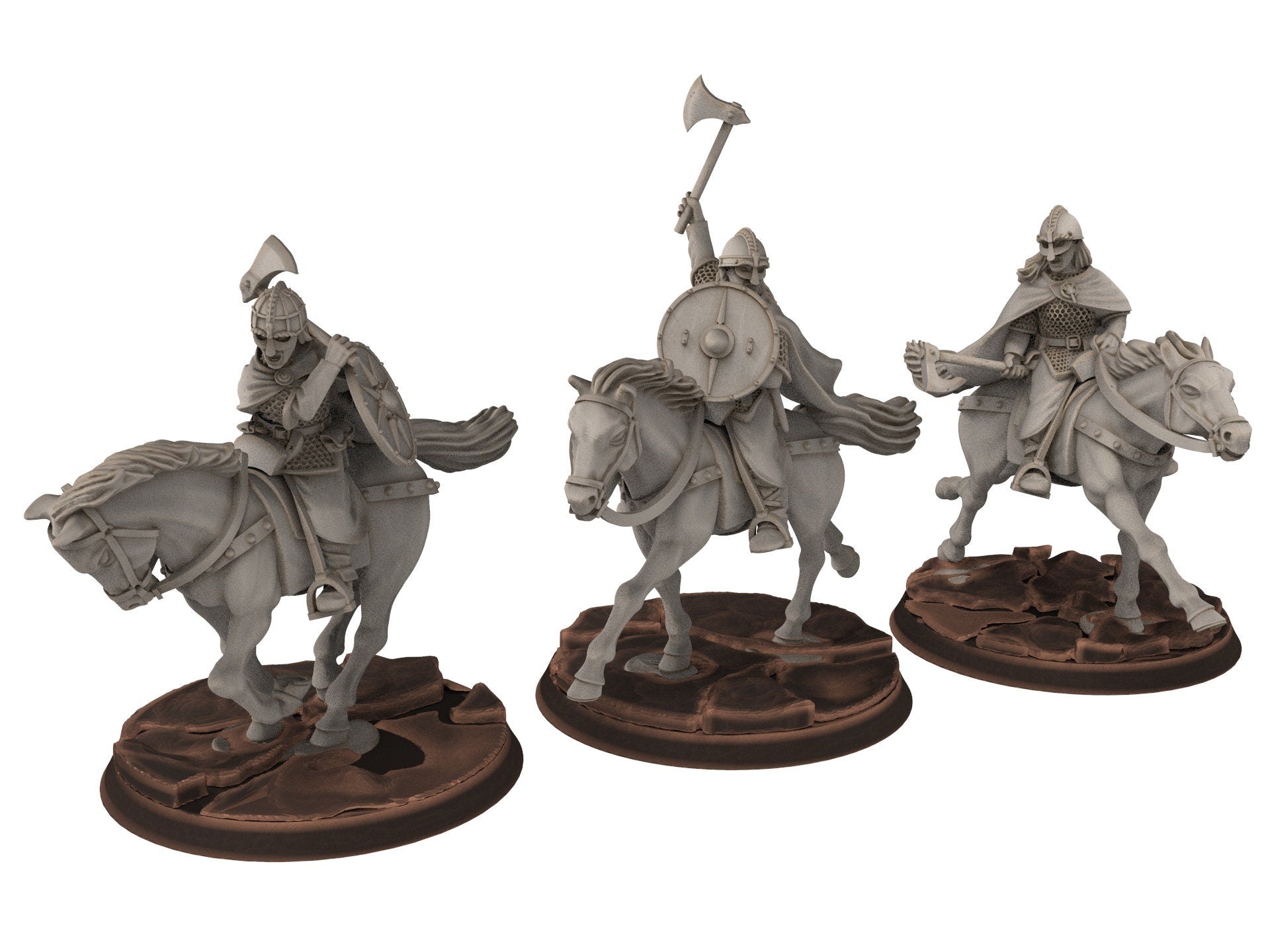 Rohan - Hengstland Mounted Shield Maidans, marksman Knight of Rohan, the Horse-lords, rider of the mark, minis for wargame D&D, Lotr...