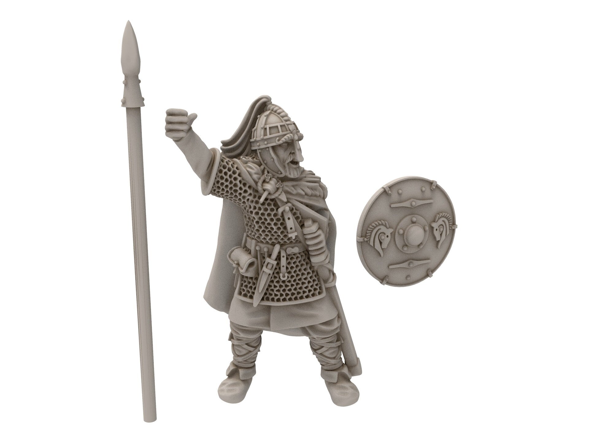 Rohan - Hengest Captain, Knight of Rohan, the Horse-lords, rider of the mark, minis for wargame D&D, Lotr... Medbury miniatures