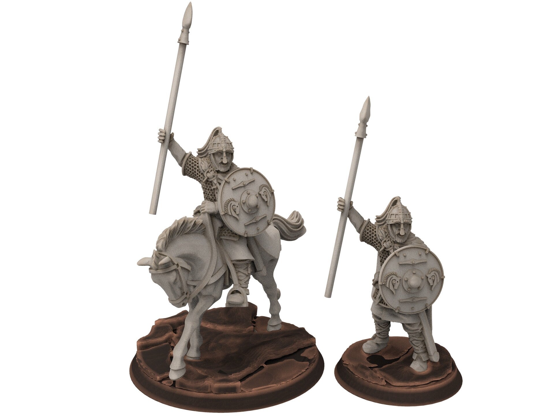 Rohan - Hengest Captain, Knight of Rohan, the Horse-lords, rider of the mark, minis for wargame D&D, Lotr... Medbury miniatures