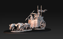 Load image into Gallery viewer, Dwarves - Silver Goat Dwarves Chariot, The Dwarfs of The Mountains, for Lotr, davale games miniatures
