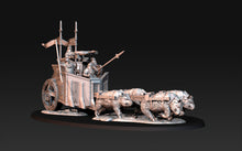 Load image into Gallery viewer, Dwarves - Silver Goat Dwarves Chariot, The Dwarfs of The Mountains, for Lotr, davale games miniatures
