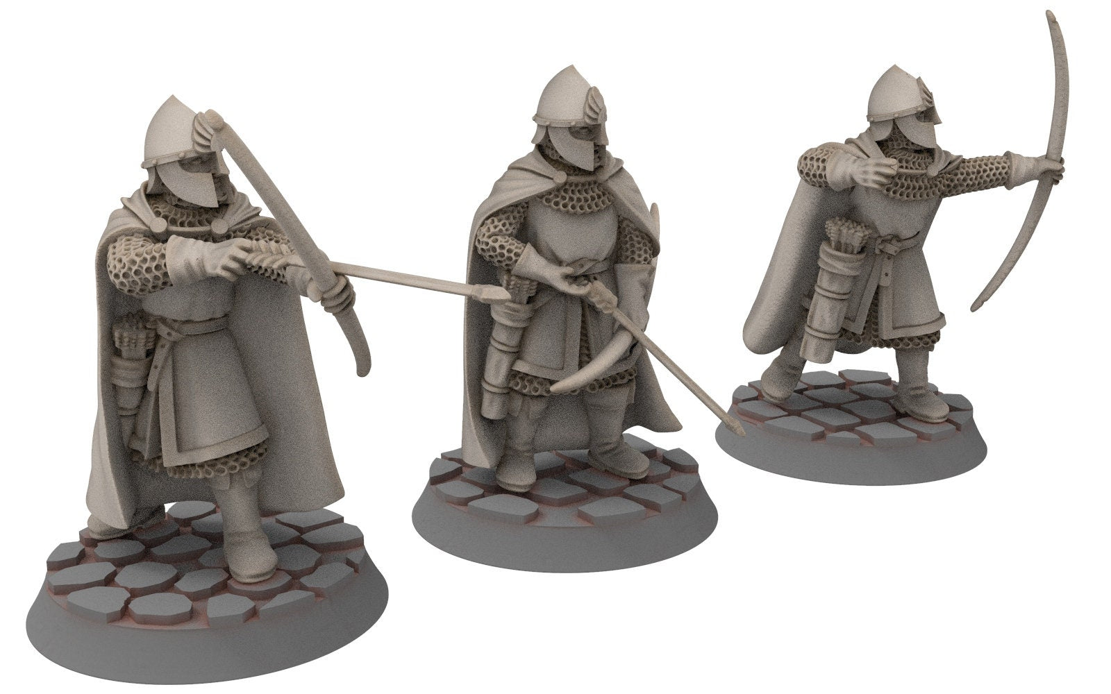 Gandor - Alternative Heads for Citadel Guard, Defender of the city wall, miniature for wargame D&D, Lotr... Medbury miniatures