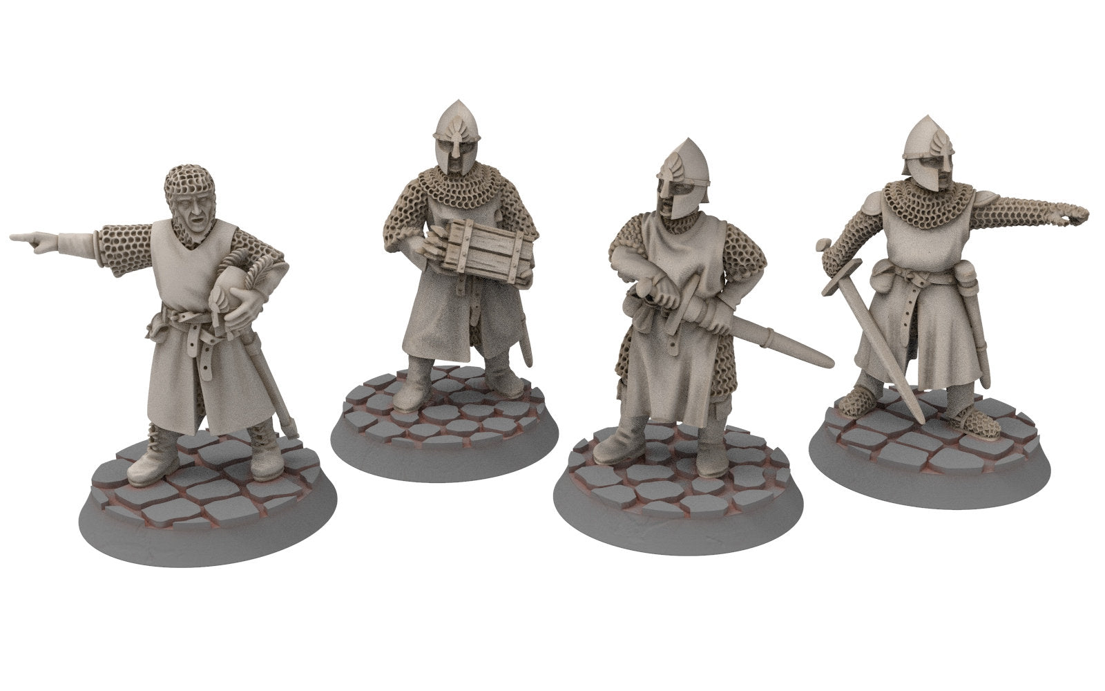 Gandor - Citadel Guard Siege engineer Captain Crew members, Defender of the city wall, miniature for wargame D&D, Lotr... Medbury miniatures