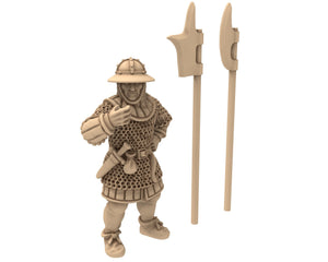 Medieval - Halberdier full unit, 13th century Generic men at arms Medieval soldiers, 28mm Historical Wargame, Saga... Medbury miniatures