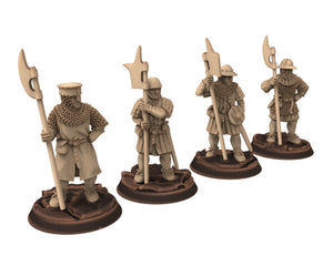 Medieval - Halberdier full unit, 13th century Generic men at arms Medieval soldiers, 28mm Historical Wargame, Saga... Medbury miniatures